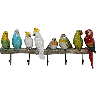 Kare Design Wandgarderobe Exotic Birds, Mehrfarbig, Wandgarderobe, Stahl Haken, 5 Haken, 24x54x7 cm (H/B/T) im Sale